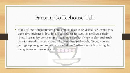 Parisian Coffeehouse Talk