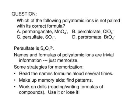 Some strategies for memorization: