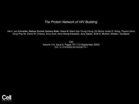 The Protein Network of HIV Budding