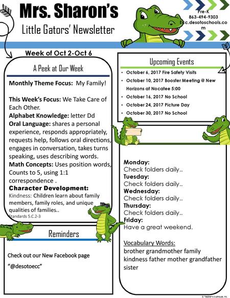 Little Gators’ Newsletter