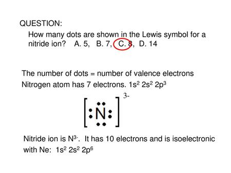 The number of dots = number of valence electrons