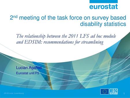 2nd meeting of the task force on survey based disability statistics