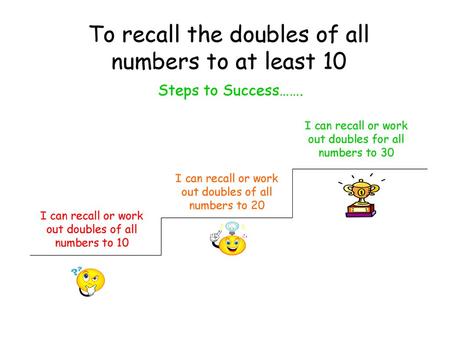 To recall the doubles of all numbers to at least 10