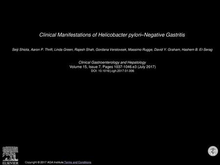 Clinical Manifestations of Helicobacter pylori–Negative Gastritis