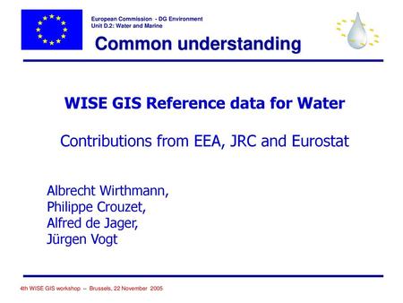 WISE GIS Reference data for Water