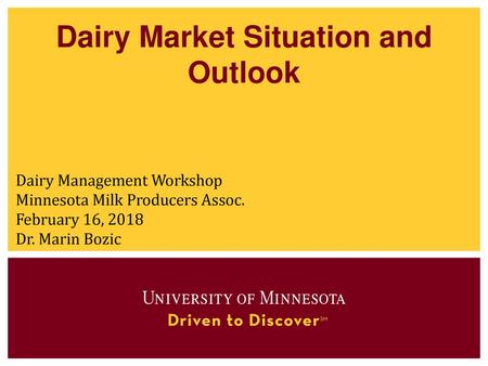 Dairy Market Situation and Outlook