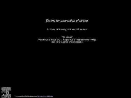 Statins for prevention of stroke