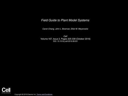 Field Guide to Plant Model Systems