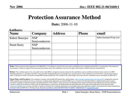 Protection Assurance Method