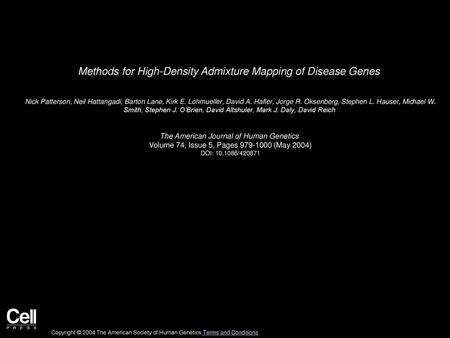 Methods for High-Density Admixture Mapping of Disease Genes