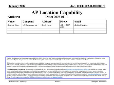 AP Location Capability