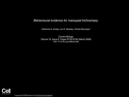 Behavioural evidence for marsupial trichromacy