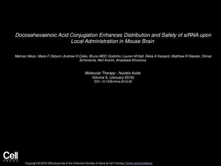 Molecular Therapy - Nucleic Acids