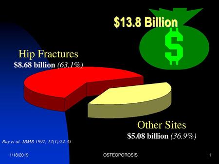 $13.8 Billion Hip Fractures $8.68 billion (63.1%)