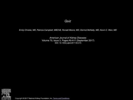 Quiz American Journal of Kidney Diseases