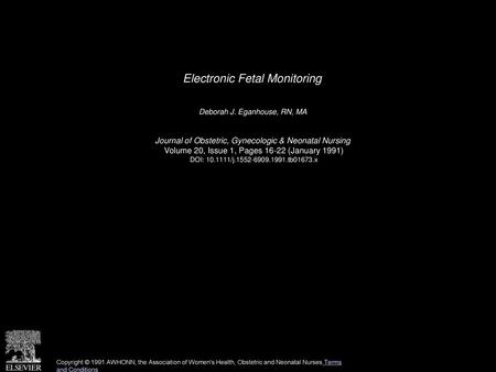 Electronic Fetal Monitoring