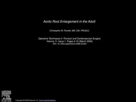 Aortic Root Enlargement in the Adult