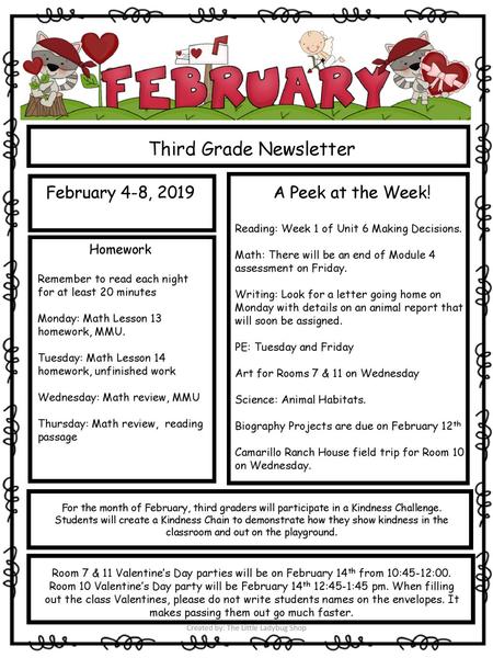 Third Grade Newsletter