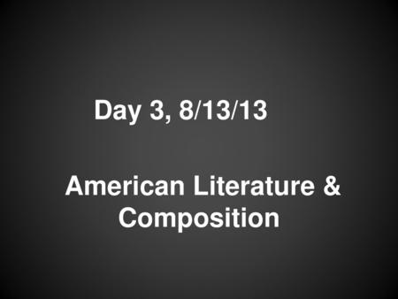 American Literature & Composition