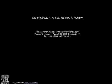 The WTSA 2017 Annual Meeting in Review