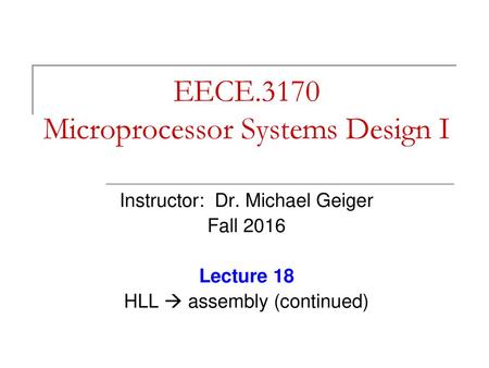 EECE.3170 Microprocessor Systems Design I