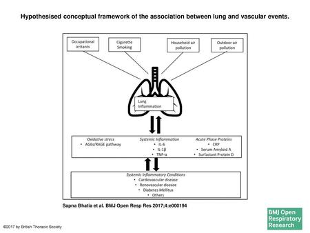 Hypothesised conceptual framework of the association between lung and vascular events. Hypothesised conceptual framework of the association between lung.