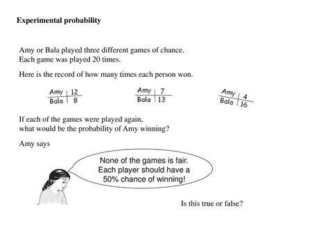 Experimental probability