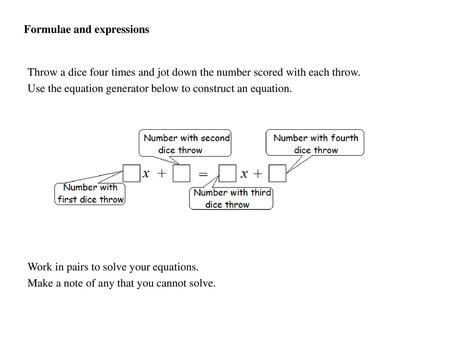 Formulae and expressions