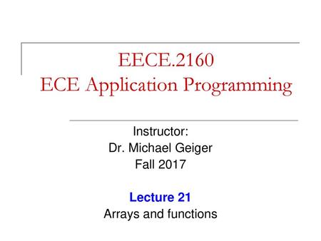 EECE.2160 ECE Application Programming