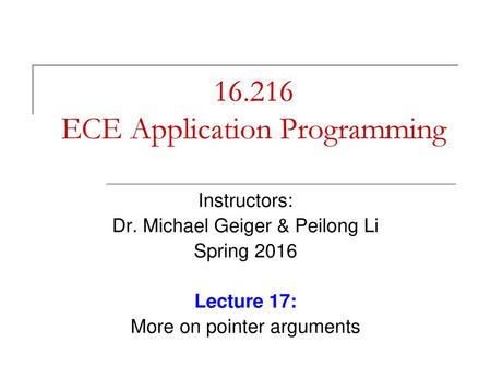 ECE Application Programming