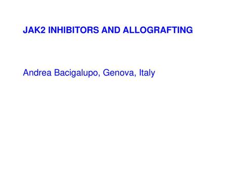 JAK2 INHIBITORS AND ALLOGRAFTING