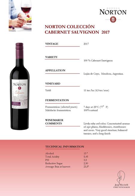 NORTON COLECCIÓN CABERNET SAUVIGNON 2017