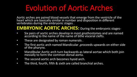 Evolution of Aortic Arches