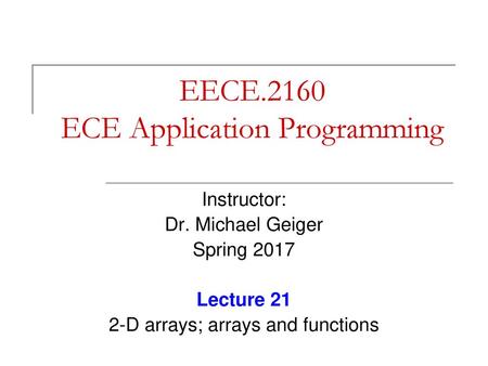 EECE.2160 ECE Application Programming