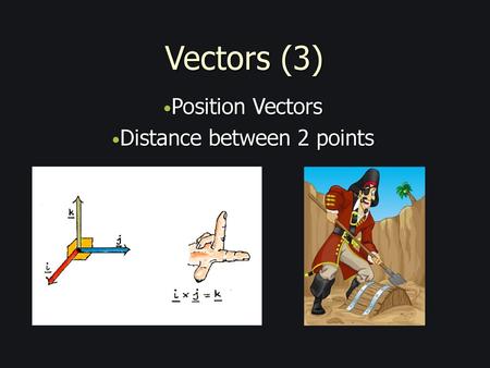 Position Vectors Distance between 2 points