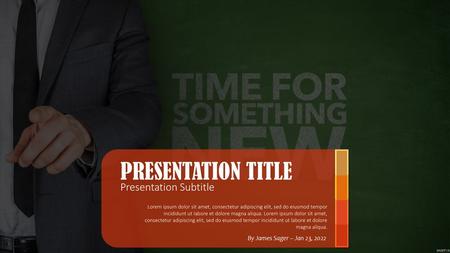 PRESENTATION TITLE Presentation Subtitle By James Sager – Jan 23, 2022