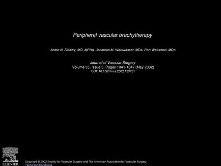 Peripheral vascular brachytherapy