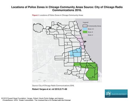 Locations of Police Zones in Chicago Community Areas Source: City of Chicago Radio Communications 2016. Locations of Police Zones in Chicago Community.