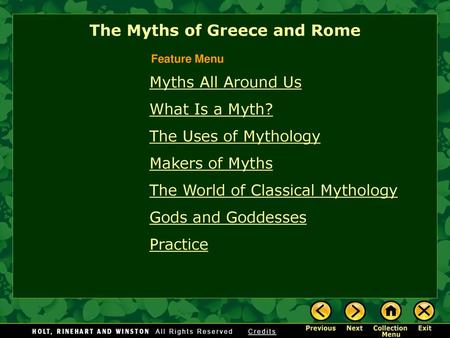 The Myths of Greece and Rome