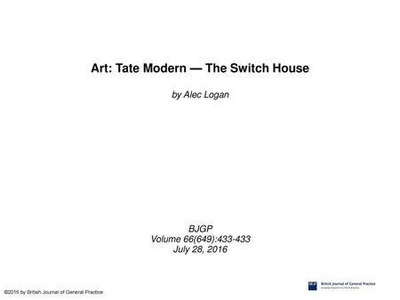 Art: Tate Modern — The Switch House