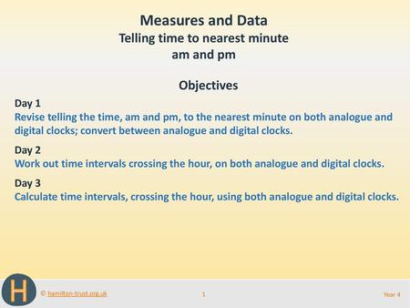 Telling time to nearest minute