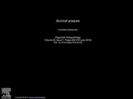 Survival analysis Diagnostic Histopathology