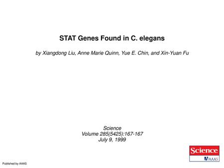 STAT Genes Found in C. elegans