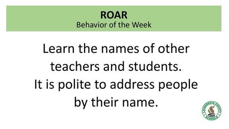 ROAR Behavior of the Week