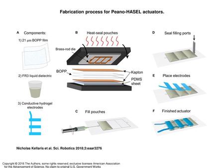 Fabrication process for Peano-HASEL actuators.