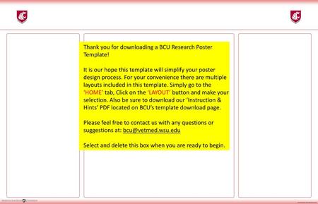 Thank you for downloading a BCU Research Poster Template!