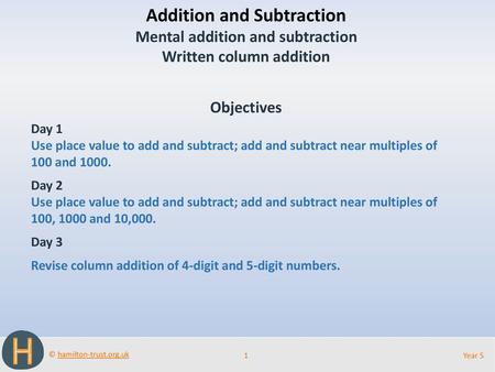 Addition and Subtraction