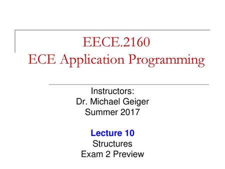 EECE.2160 ECE Application Programming