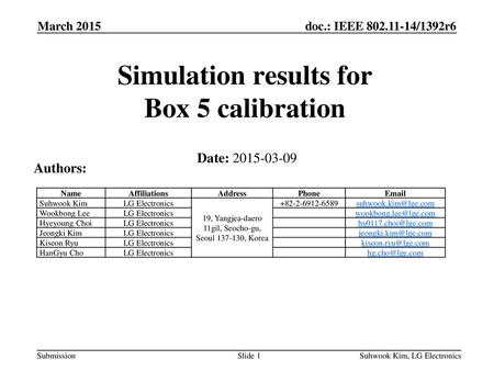 Simulation results for