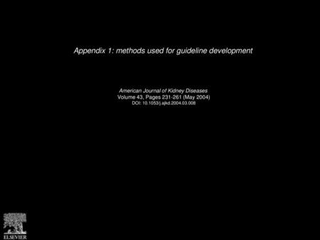 Appendix 1: methods used for guideline development